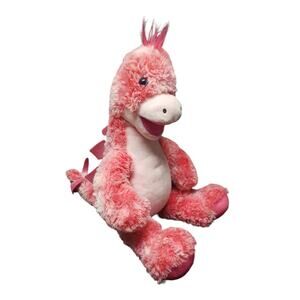 Build A Bear Pink Stegosaurus Dinosaur Softy Dino Plush Stuffed Animal BABW